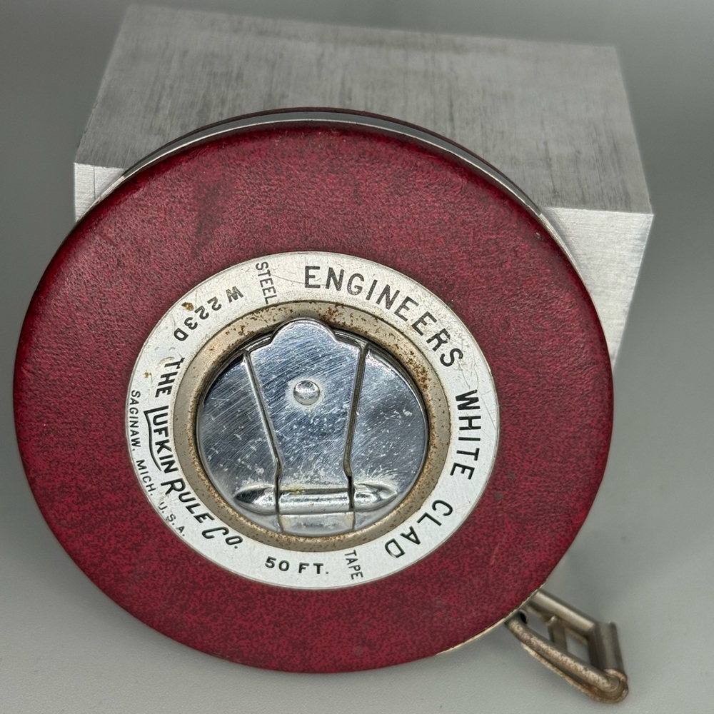 Red Engineers White Clad Tape Measure